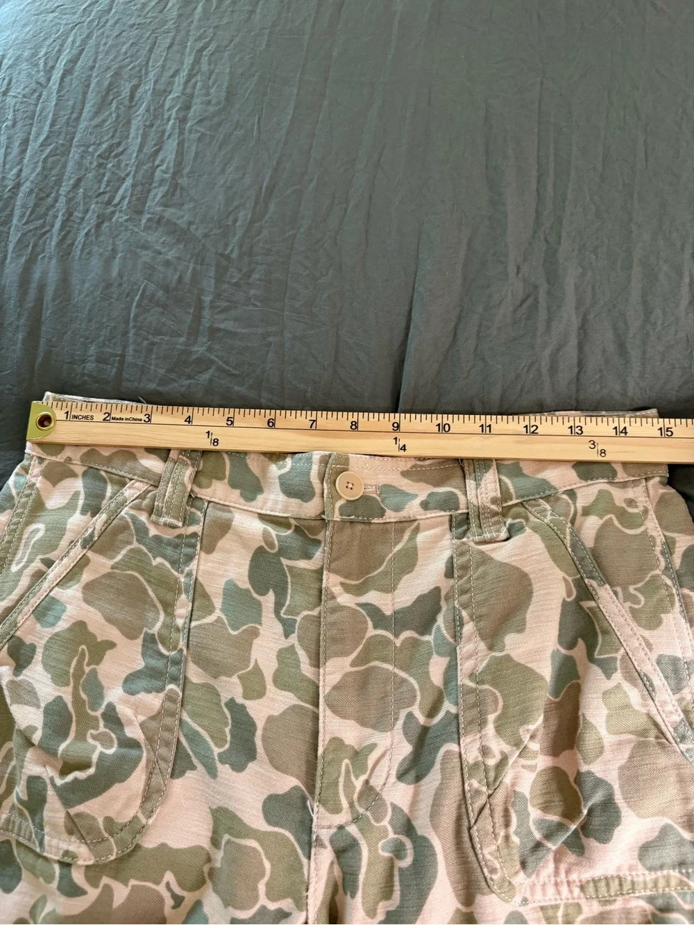 J. Crew Cinched Hem Cotton Camouflage Cargo Pants. Size 27.
